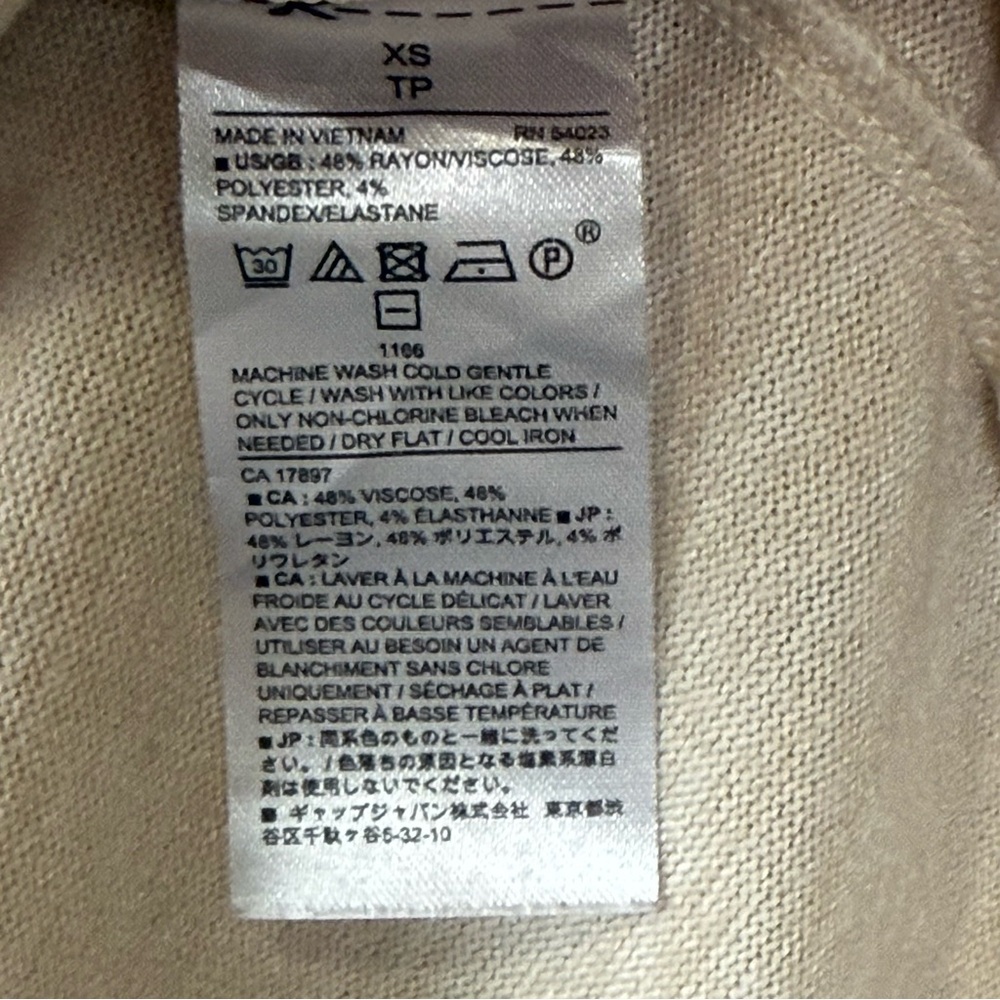 Banana Republic‎ Boatneck Sweater Front Seam Beige Size XS - Picture 7 of 15